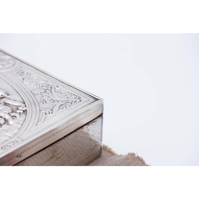Silver Jewelry Box with Cherebins and Floral Motifs For Sale - Image 6 of 8