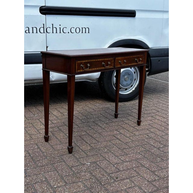 Console Table in Mahogany with Two Drawers For Sale - Image 4 of 10
