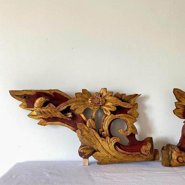 Pair of c.1920 Antique Chinese Giltwood Openwork Carved Panels – Architectural Salvage For Sale - Image 13 of 17