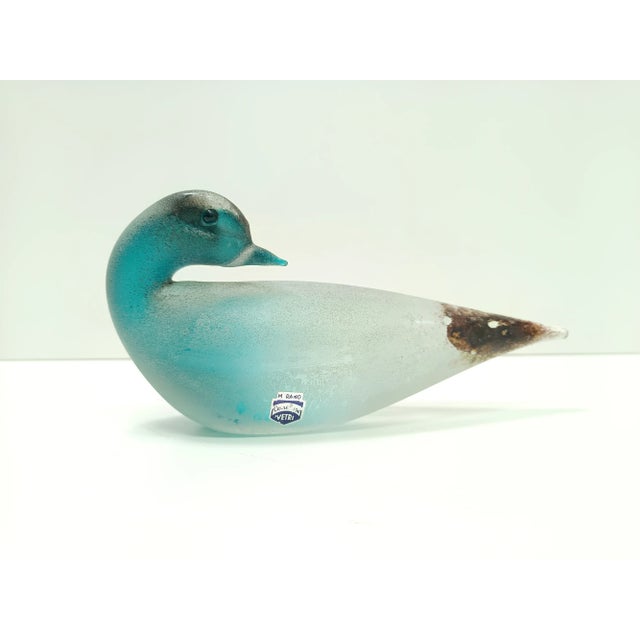Teal Scavo Glass Bird by Gino Cenedese, 1960s For Sale - Image 12 of 12