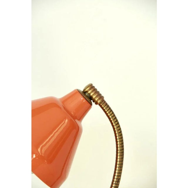 Metal Mid-Century Industrial Orange Table Lamp, Italy, 1950s For Sale - Image 7 of 11