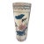 Vintage Ethan Allen 24" Chinoiserie Blue & Pink Umbrella Stand With Silver Trim For Sale