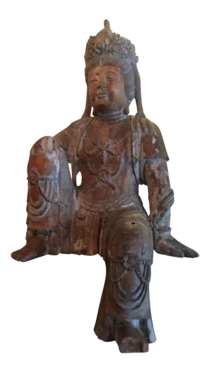 Carved Wood Bodhisattva