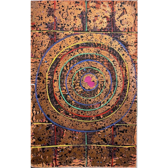 Textile MIng Wang, Chinese American Abstract Expressionist Zen Space Painting WangMing Color School, 1982 For Sale - Image 7 of 18