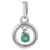 Green Dainty Floating Emerald Open Circle Pendant for Her in 925 Silver For Sale - Image 8 of 12
