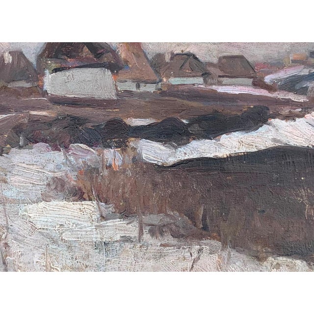 Ukrainian Rural Landscape Painting, Impressionism, 1970s For Sale - Image 4 of 6