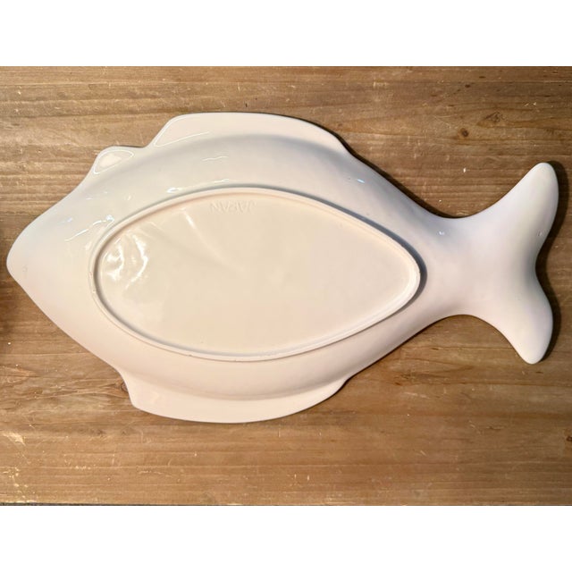 Vintage Large 18” White Ceramic Fish Platter For Sale - Image 6 of 6