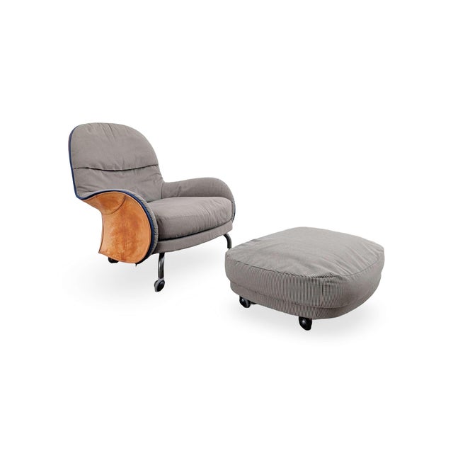 Depadova Armchair with Ottoman in Leather by Vico Magistretti, 1980 For Sale - Image 17 of 17