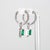Colombian Emerald Earrings With Earth-Mined Diamond Accents: Solid 14k Gold, Pair For Sale - Image 4 of 7