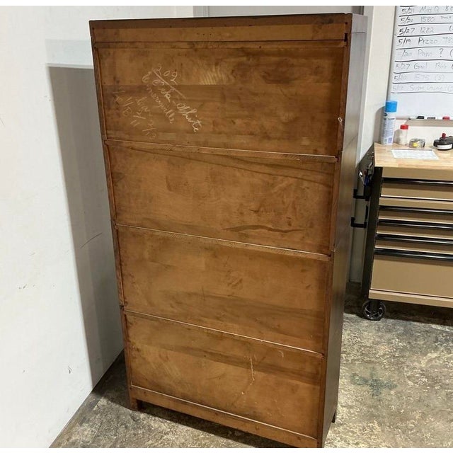Antique Oak Barrister Bookcase With Four Glass Stacking Sections For Sale - Image 4 of 7