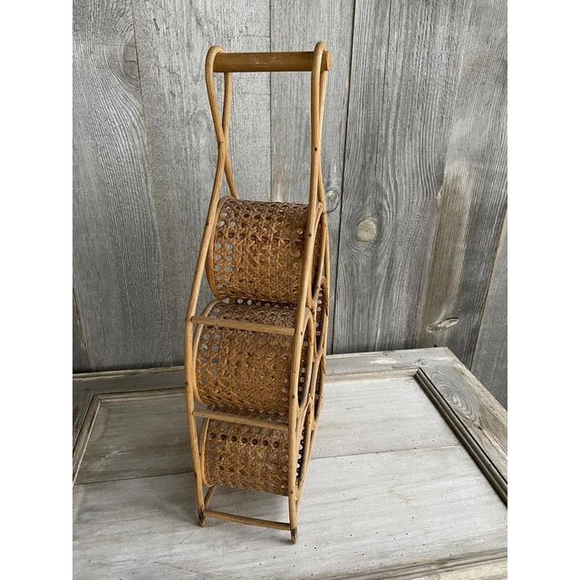 Vintage Bottle Holder in Bamboo, 1970s, in Very Good conditions. Designed 1970 to 1979