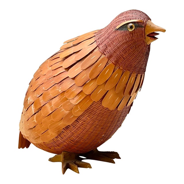 Vintage Shanghai Weave Bird Basket For Sale