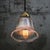 Vintage French Glass and Brass Pendant Light from Holophane For Sale - Image 3 of 7
