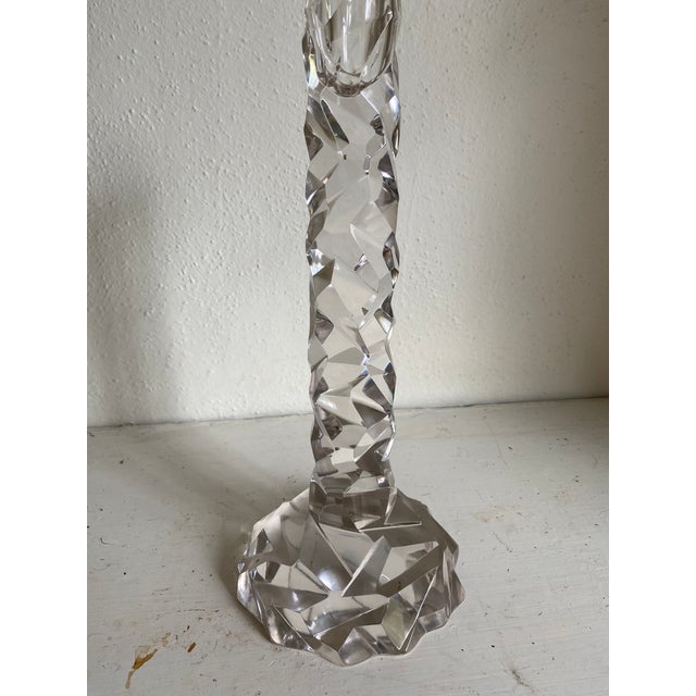 Mid-Century Modern Van Day Truex (After), Pair Oversized Faux Rock Crystal Candlesticks For Sale - Image 3 of 8