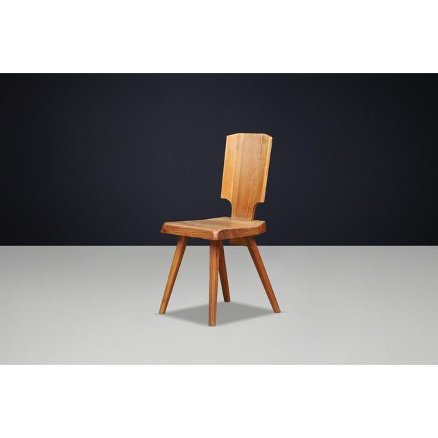 1970s S28 Dining Chair in Elm from Pierre Chapo, France, 1972 For Sale - Image 5 of 16