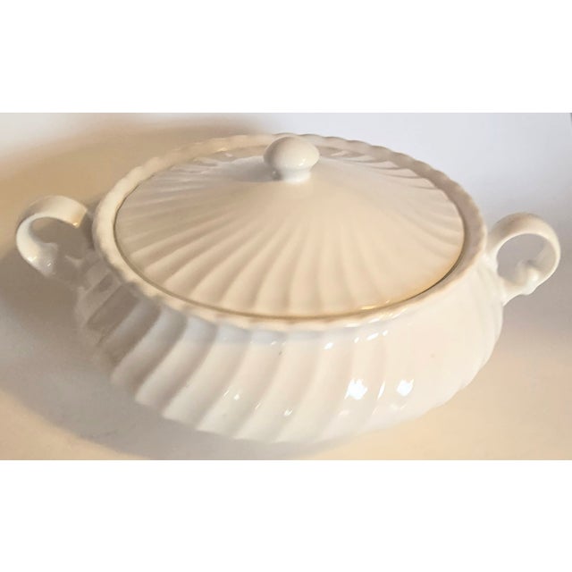 Ceramic White Ironstone Lidded Casserole For Sale - Image 7 of 15