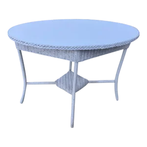 Vintage Oval Wicker Table