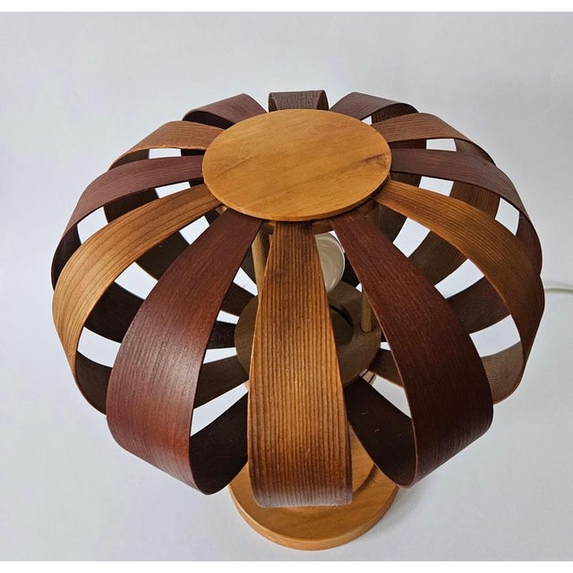 Mid-Century Modern Mid-Century Veneer Table Lamp, Denmark, 1960s For Sale - Image 3 of 18