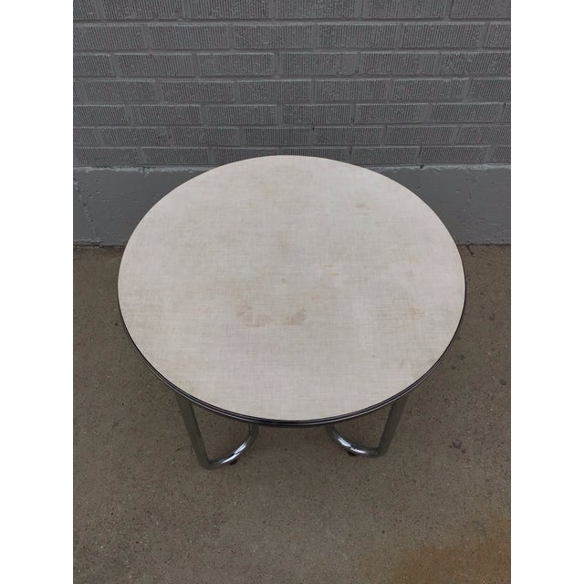 1930s Royal Chrome Round 2-Tier Side Table Circa 1930's For Sale - Image 5 of 12