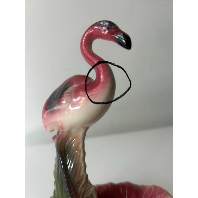 Ceramic Retro Vintage Flamingo Ash Tray or Cachepot Attributed to California Pottery For Sale - Image 7 of 10