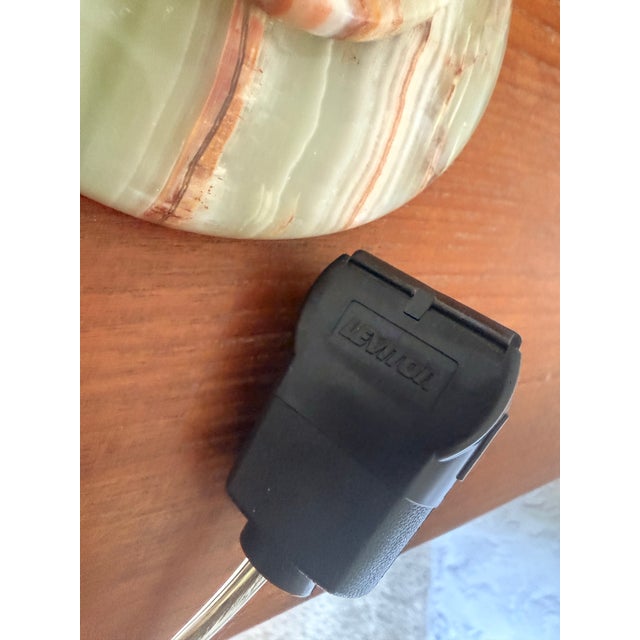 Mid-Century Solid Carved Onyx Column Table Lamp For Sale - Image 11 of 12