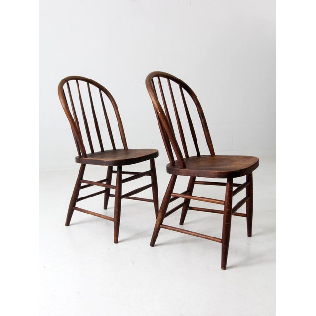 Antique Spindle Back Chairs Pair For Sale - Image 12 of 12