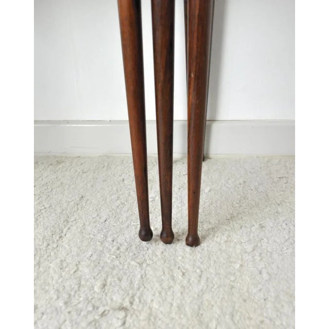 Scandinavian Modern Rosewood Nesting Tables with Drumstick Legs, Set of 3 For Sale - Image 11 of 14