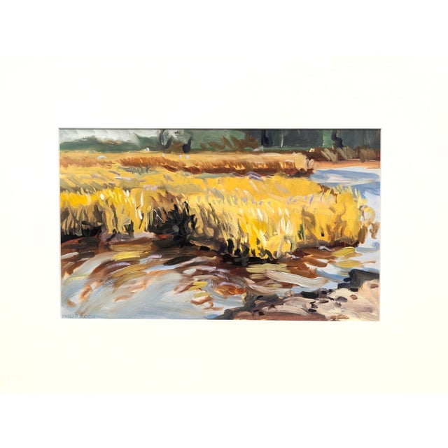 Philip Koch "Marsh Grass" Contemporary Colorful Wetlands Landscape Oil Painting, 20th Century For Sale In Houston - Image 6 of 12