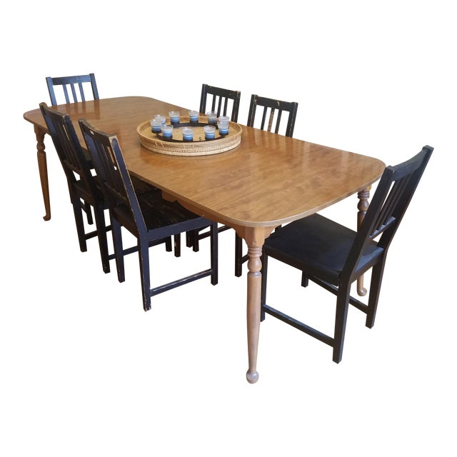 Ethan Allen Vintage Maple Expandable Dining Table | Chairish
