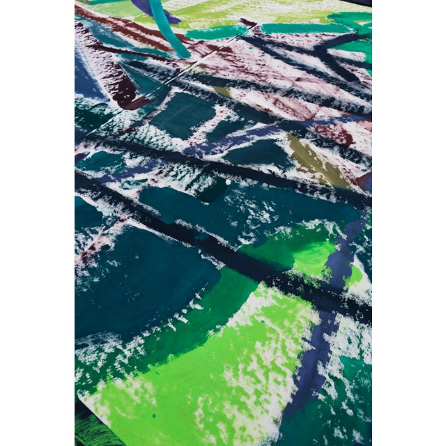 Textile "Mirrored Palms" Large Abstract Acrylic Painting by Simon Findlay For Sale - Image 7 of 18