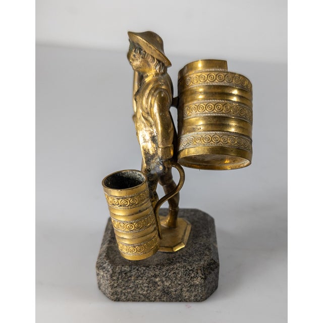 19th Century Continental European Gilt Bronze Table Lighter in the Form of a Street Vendor For Sale In New York - Image 6 of 13