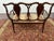 1910s Antique French Turn of the Century Upholstered Bench With Wood Inlay For Sale - Image 4 of 6