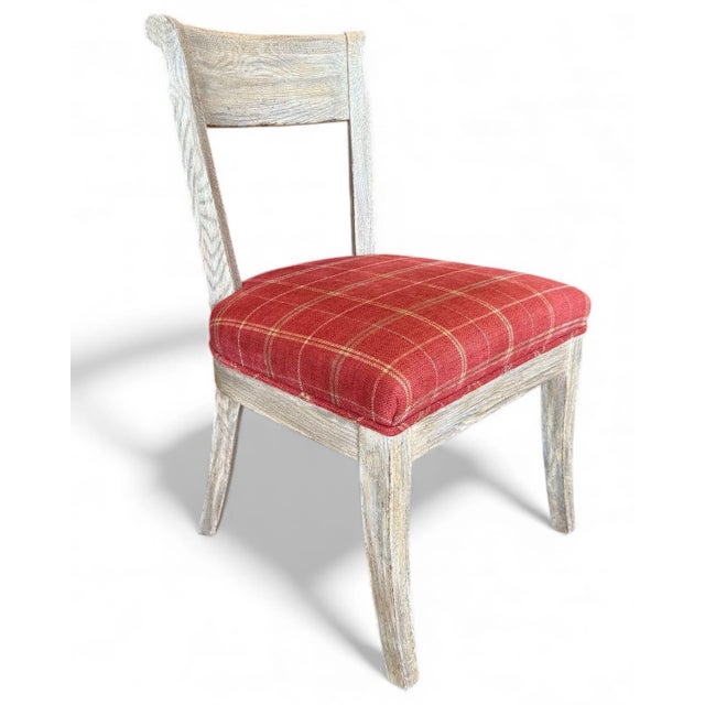 Eight Cerused Oak Dining Side Chairs. Rustic/ Coastal Set of 8 For Sale In Tampa - Image 6 of 11