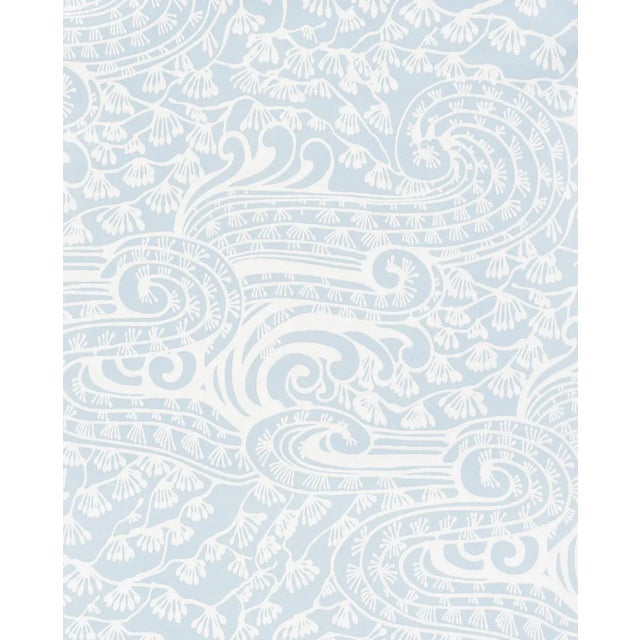 Contemporary Sample - Schumacher Mizu Wallpaper in Sky For Sale - Image 3 of 4