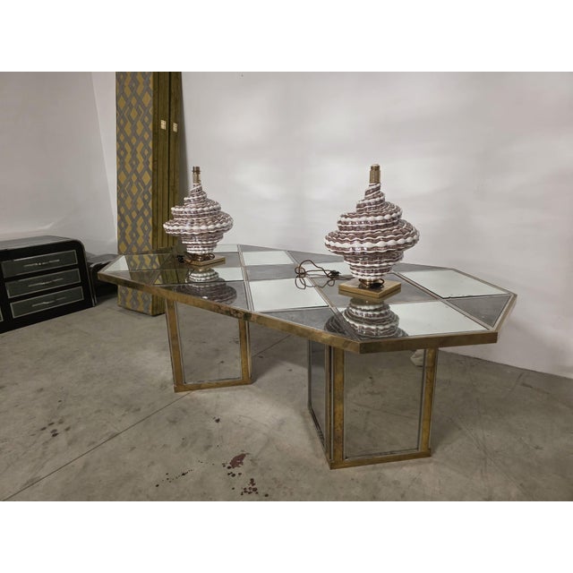 Brown Ceramic Lamps by Giulia Mangani, 1980s, Set of 2 For Sale - Image 8 of 10