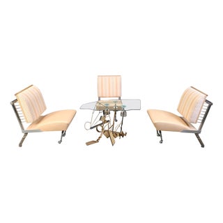 Sculptural Lounge Chair Set with Coffee Table, 1996, Set of 4 For Sale