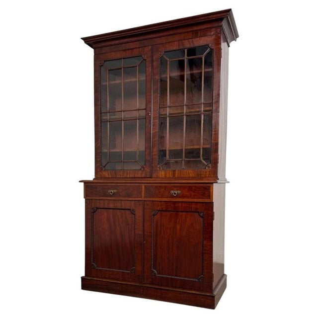 Hollywood Regency 19th Century Regency English Mahogany Bookcase For Sale - Image 3 of 14