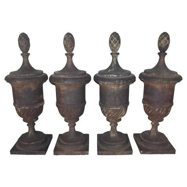 Cast Iron Architectural Finials - Set of 4 For Sale - Image 9 of 9