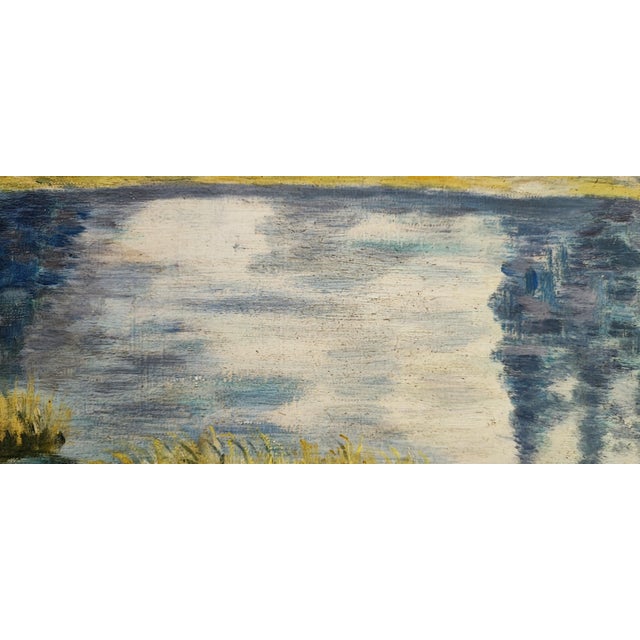 Louis Camille Gianoli, Lac de montagne, Oil on Cardboard For Sale - Image 5 of 9