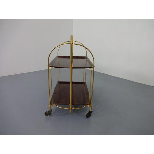 Contemporary Vintage Rosewood Tea Cart from Gerlinol, 1970s For Sale - Image 3 of 17