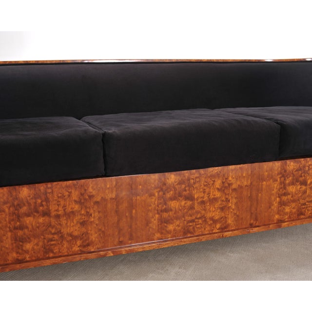 Leon Rosen Art Deco Style Burlwood Waterfall Sofa Settee For Sale - Image 12 of 18