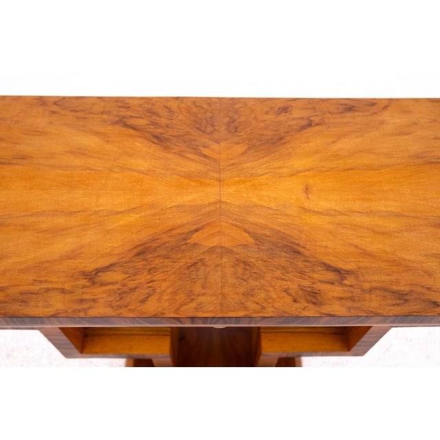 Brown Vintage Art Deco Console Table with Geometric Design, 1950s For Sale - Image 8 of 13