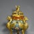 Late 20th Century Pure Copper Cloisonne Filigree Flying Beast Incense Burner Censer - Gilt Gold Body With Colored Enamel For Sale - Image 5 of 9