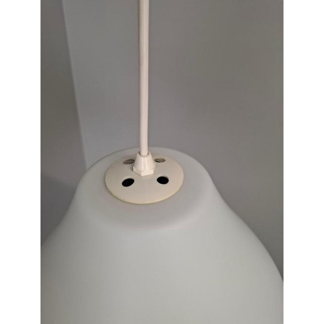 Mid-Century Modern Pendant Light in Opaline Glass and Plastic, Czechoslovakia, 1970s For Sale - Image 11 of 14