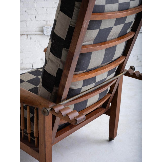 Wood Victorian Antique Paw Foot Morris Chair in Oak For Sale - Image 7 of 15