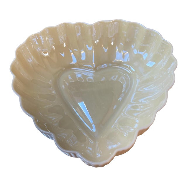 Belleek Pottery Co. Ireland Heart Trinket Dish For Sale