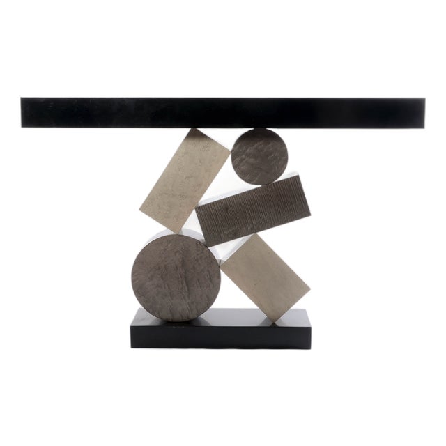 Grey and Black Stack Console by Aymeric Lefort For Sale