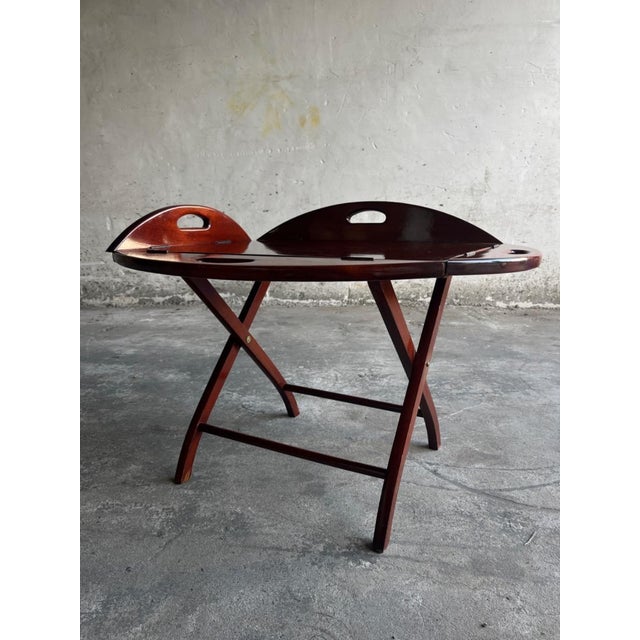 British Butler Boat Table on Trestles For Sale - Image 9 of 17
