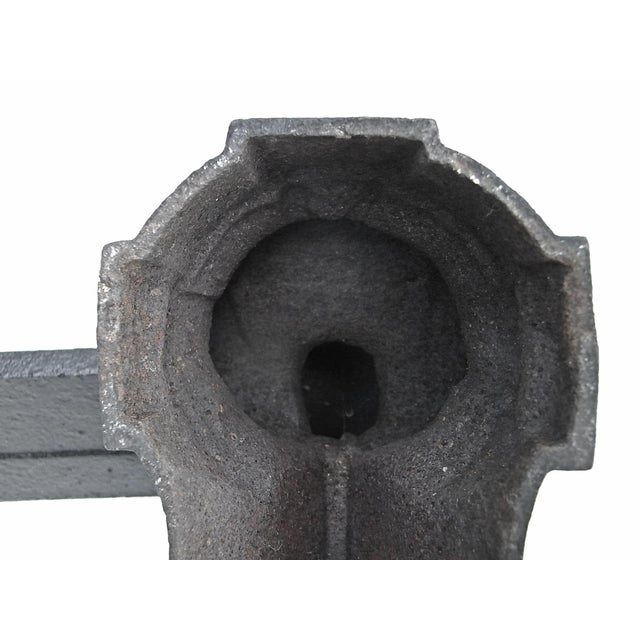 Fireplace Tridents with Female Head in Cast Iron, 1950s, Set of 2 For Sale - Image 7 of 8