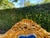 Late 20thC French Louis XVI Blue Velvet Antique Gold Beech Settee For Sale - Image 10 of 14